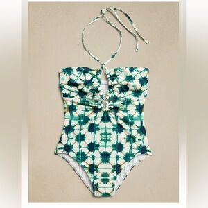 Banana Republic Double Keyhole Swimsuit- Green Escape